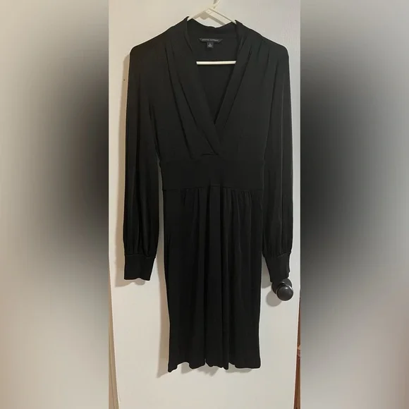 banana republic black midi dress Women's Ruched-Bodice Midi Dress Snow Day Regular Size L